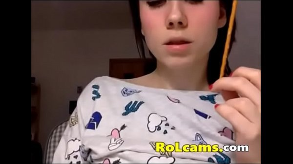 Sexy hot teen in pijama masturbating on webcam